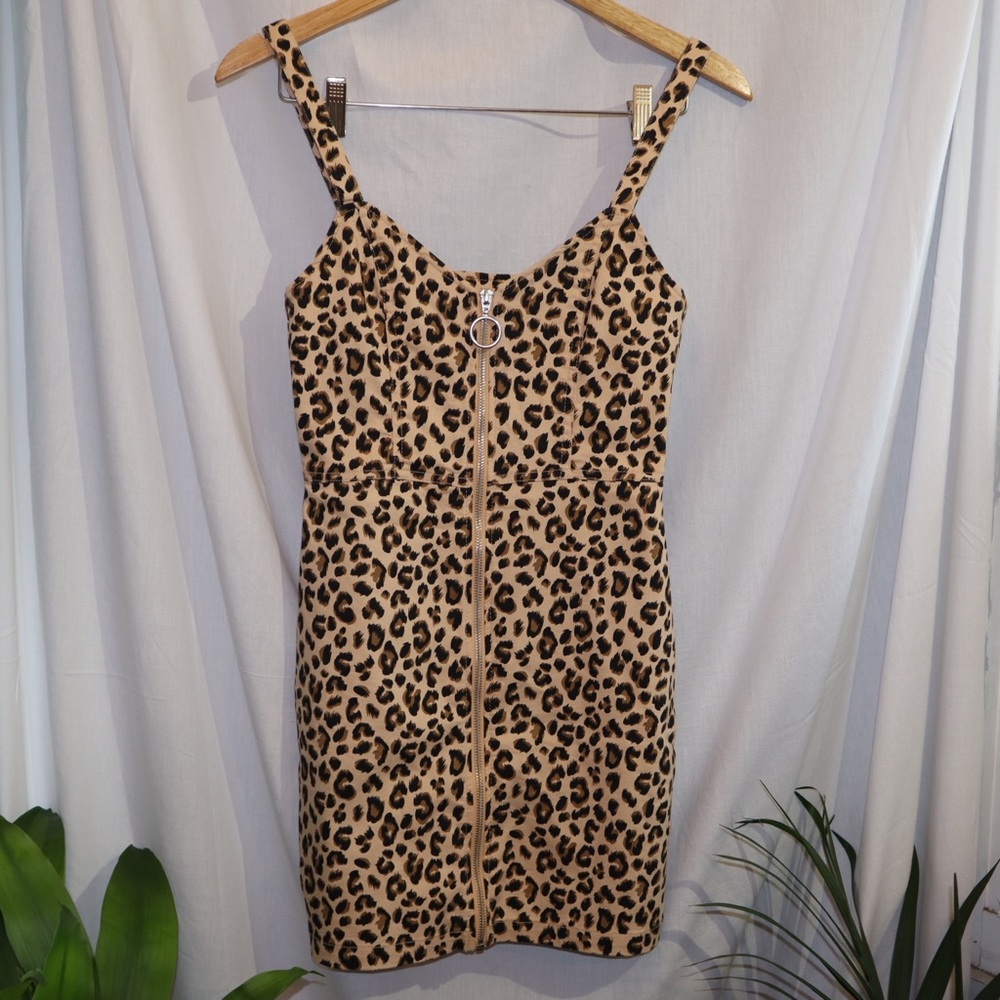 H&M leopard print Zip Dress